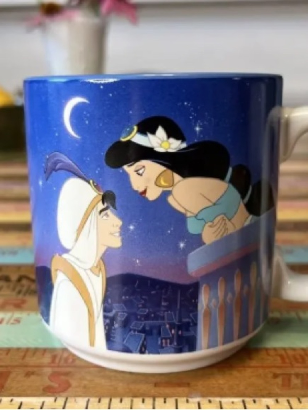 Disney Blue Aladdin & Jasmine Ceramic Mug Scene